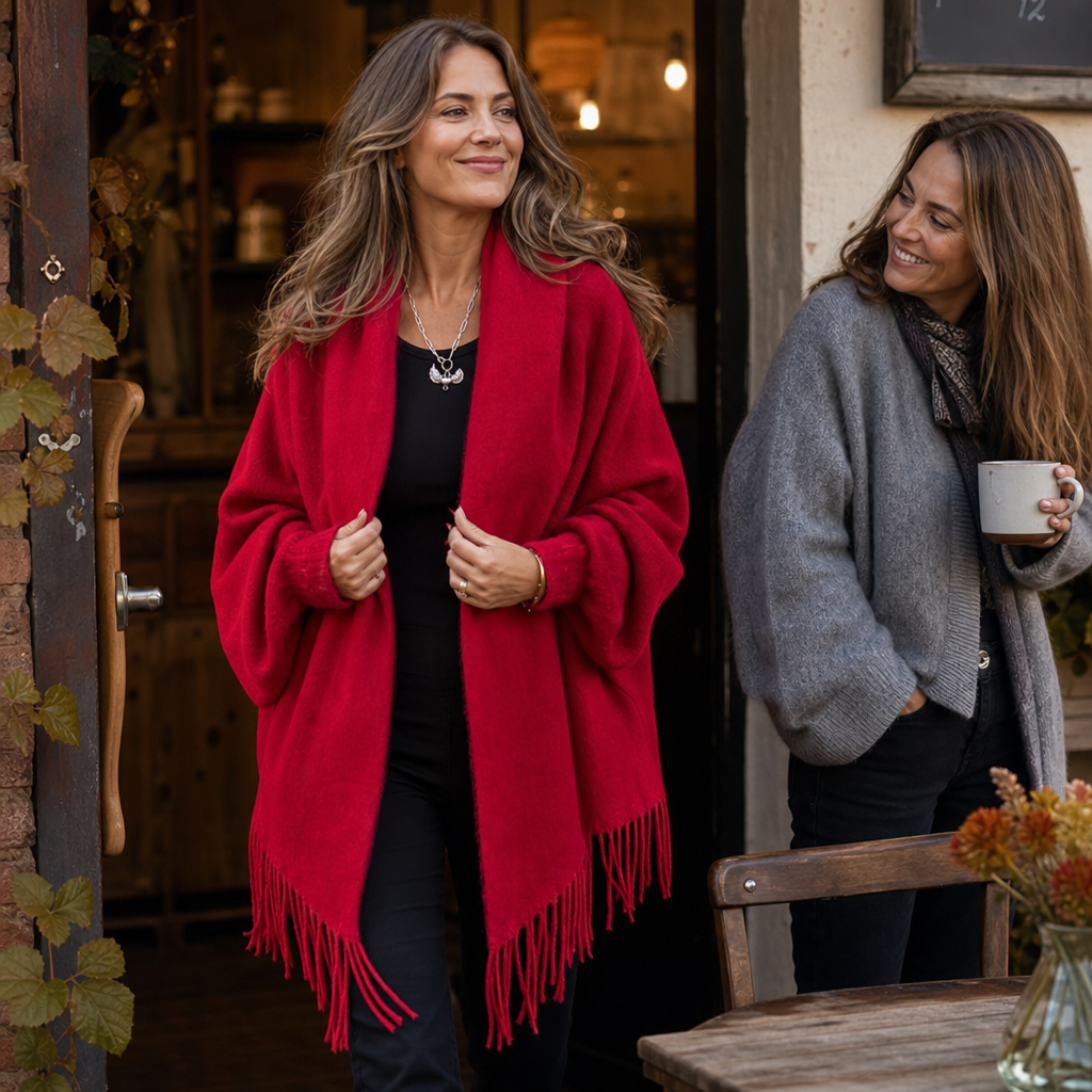 Mantelle Wool Coat - Women's Shawl Collar Open Front Coat