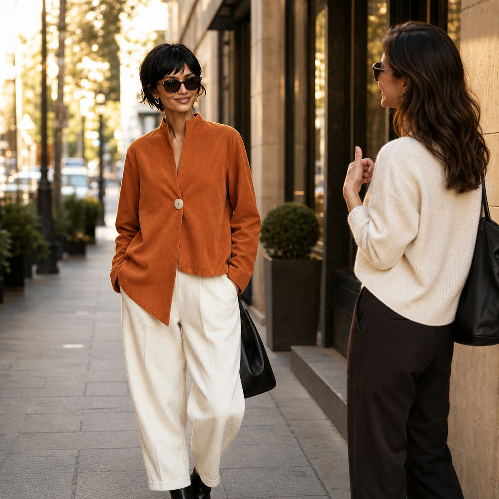 Overa Asymmetric Jacket - Women's Burnt Orange Jacket