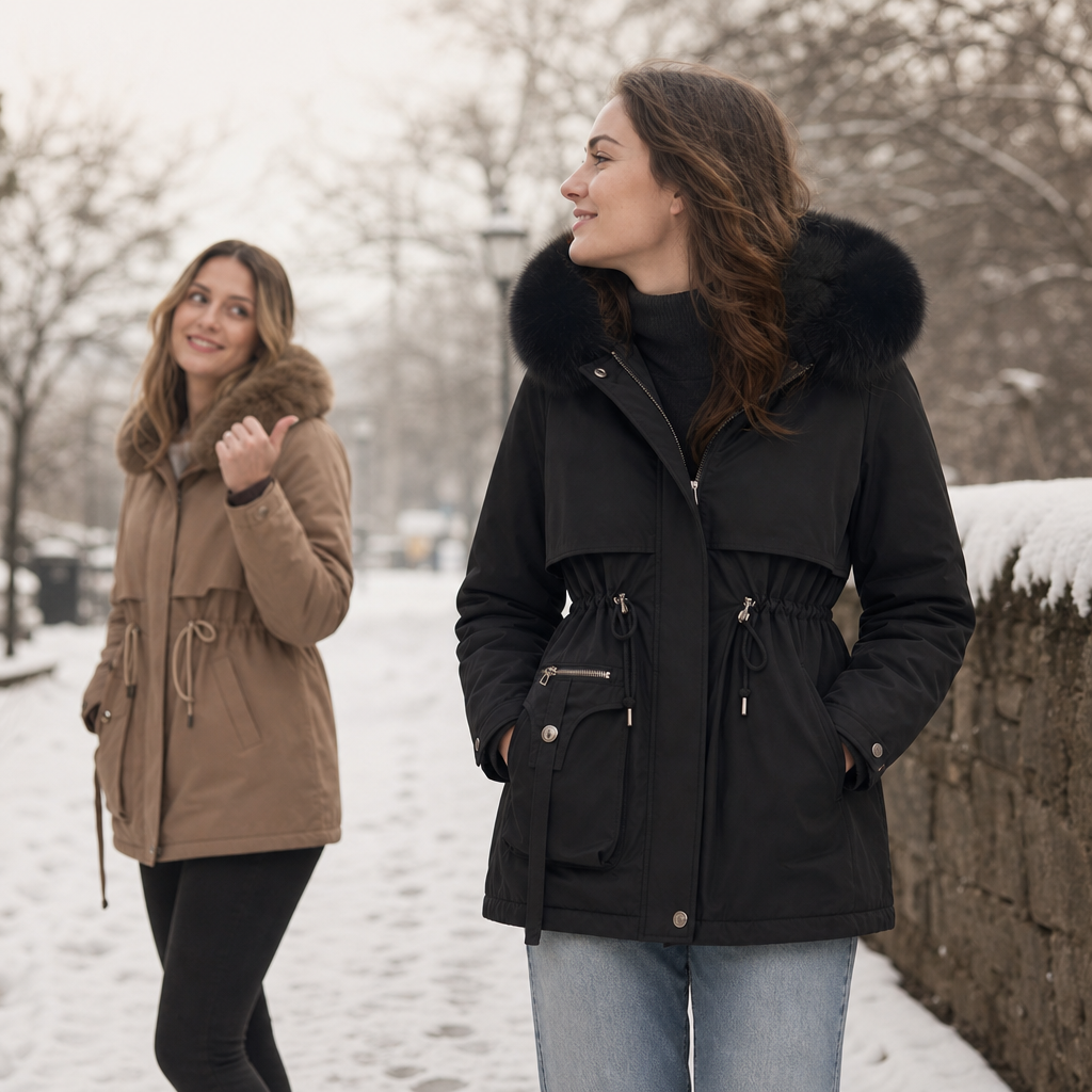 Duvella Faux Fur Hood Puffer Coat - Women's Winter Parka