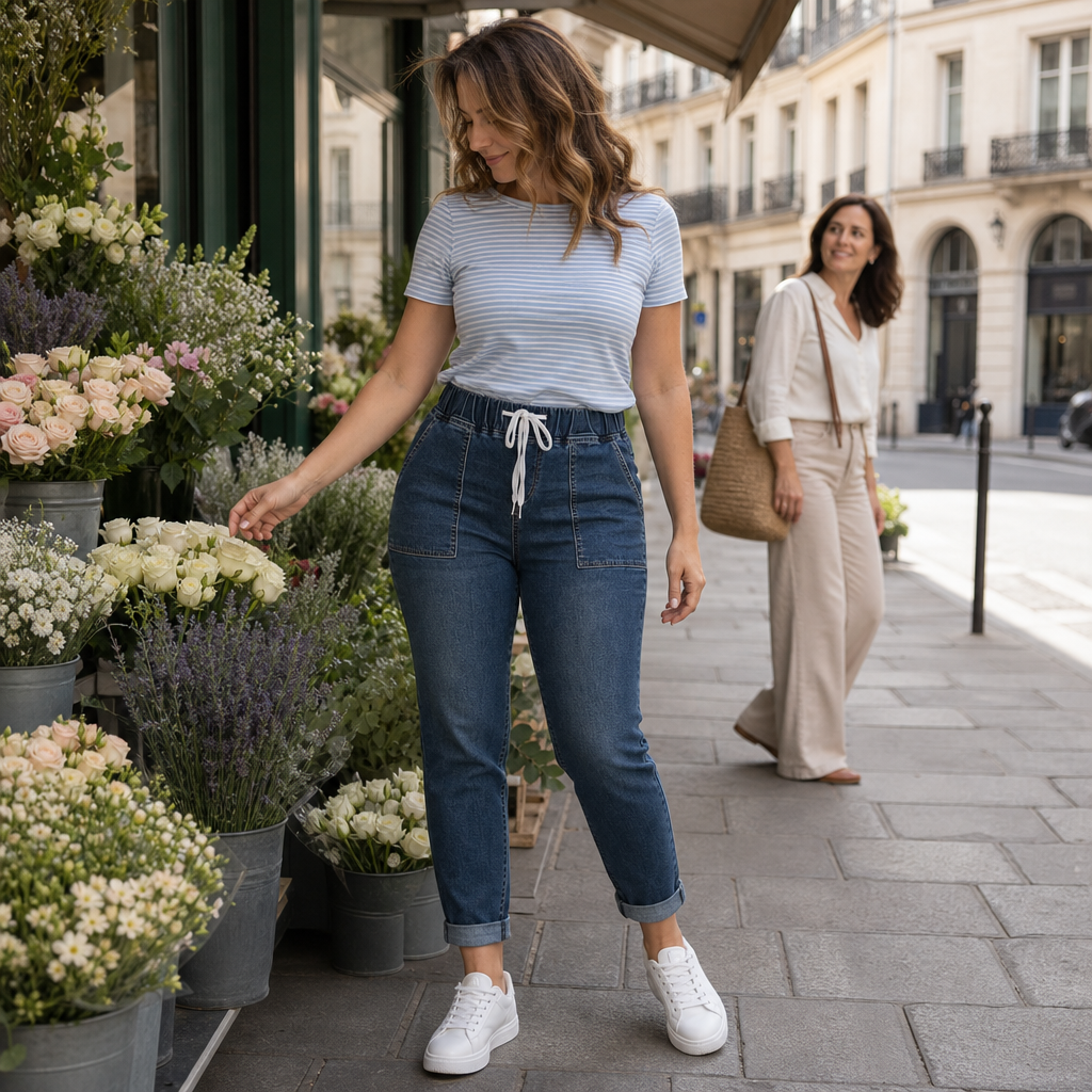 Wearbella Drawstring Jeans - Tapered Stretch Women's Jeans
