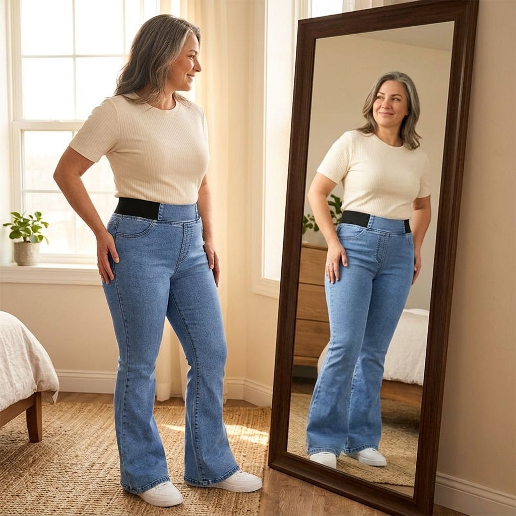 Curvela Flare Jeans - High Waist Stretch Women's Jeans