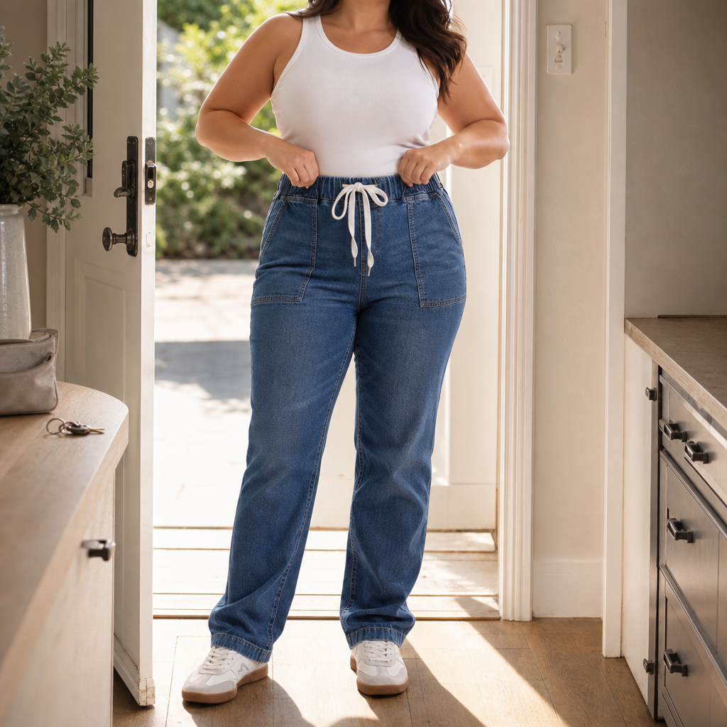 Trouver Denim Joggers - Drawstring Tapered Women's Jeans