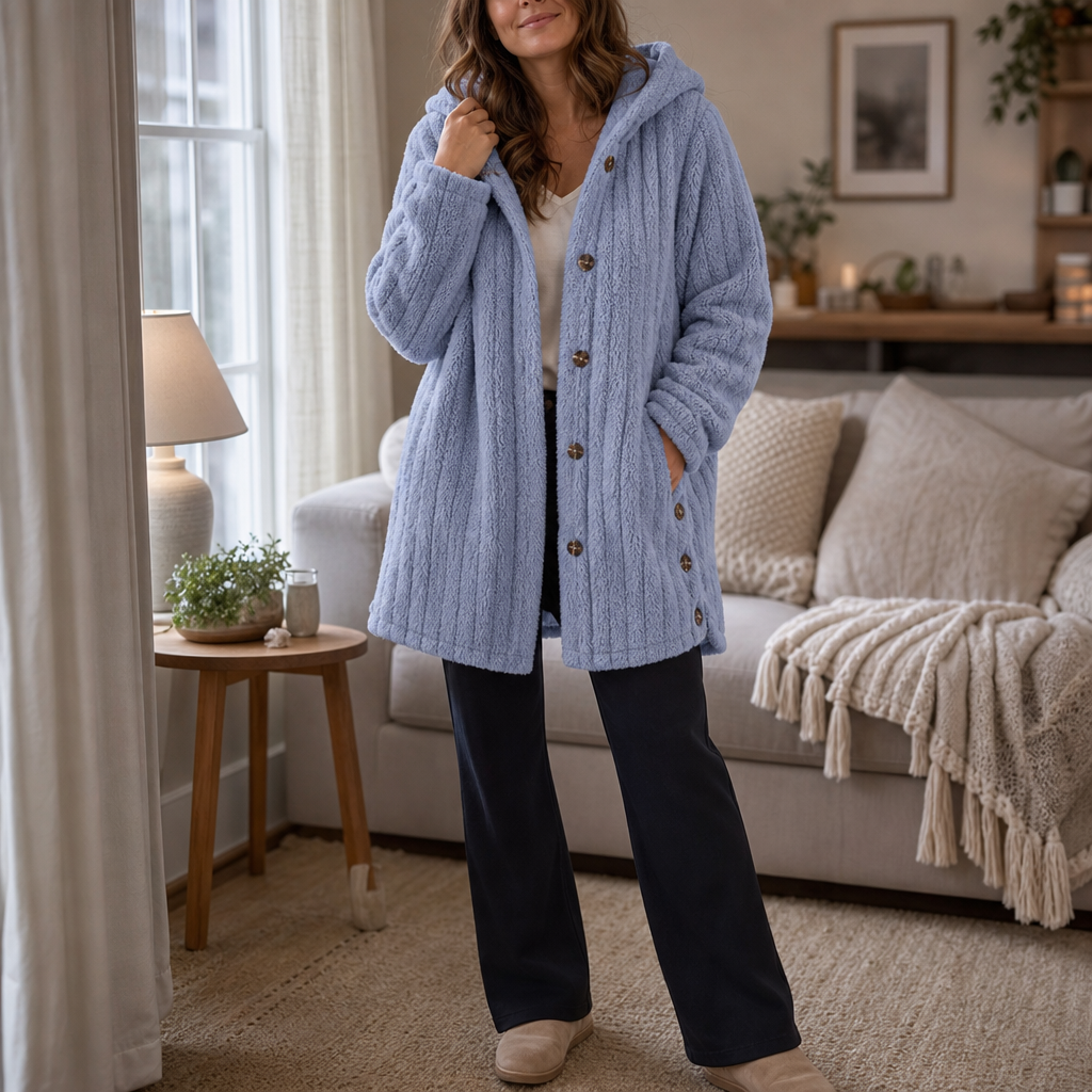 Wearbella Hooded Chunky Knit Cardigan - Women's Button-Up
