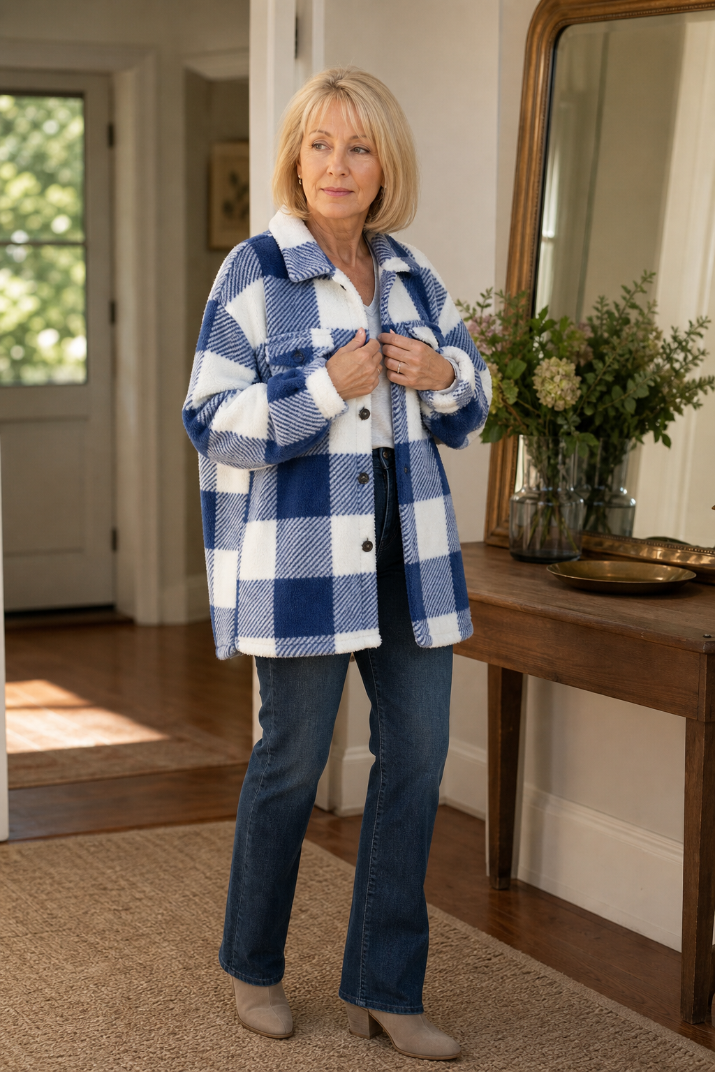 Wearbella Checked Overshirt Jacket - Women's Button Shacket