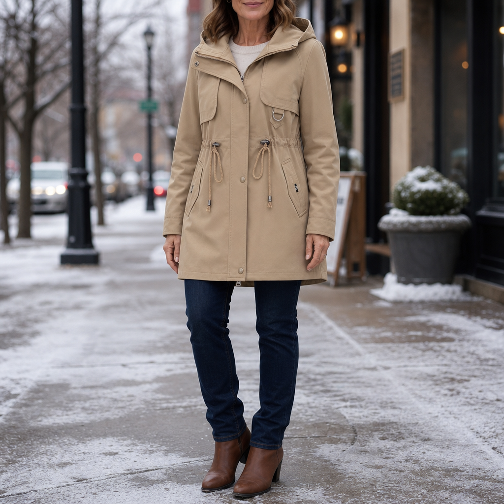 Midluna Mid-Length Parka - Women's Adjustable Waist Coat