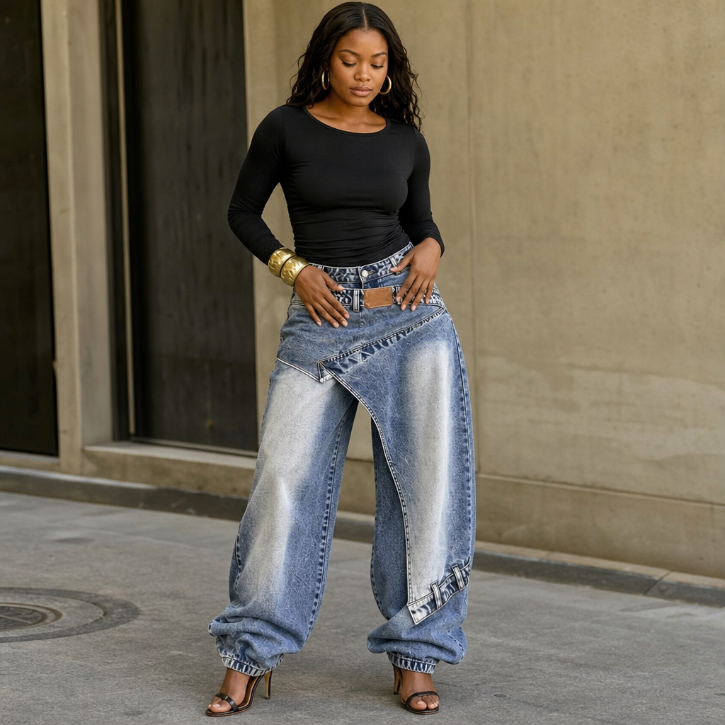 Wearlyn Wrap Waist Jeans - Women's Wide Leg Jeans