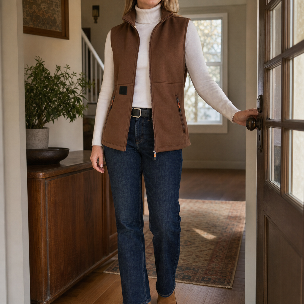 Cozycrest Plush-Lined Gilet - Sleeveless Women's Vest