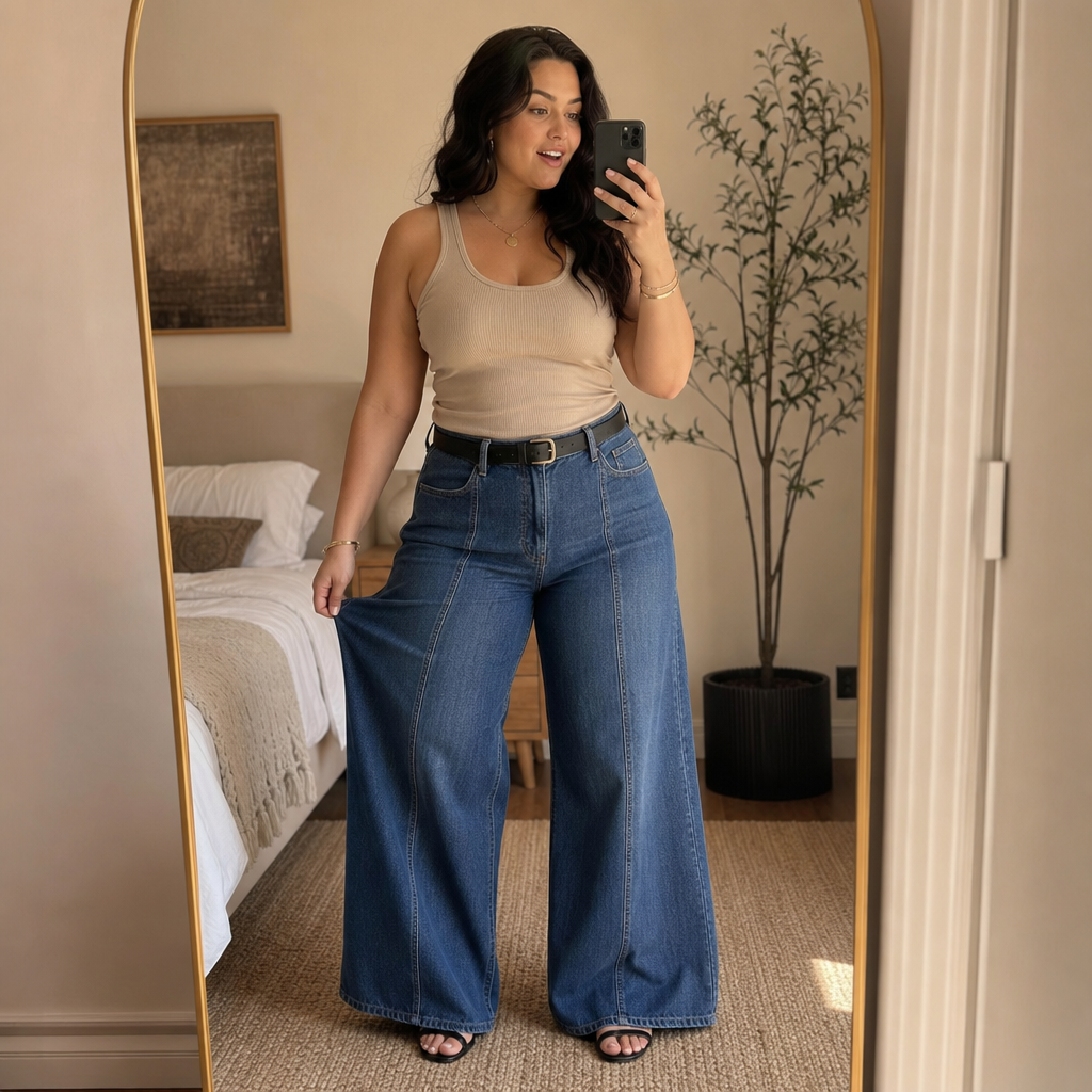 Wearbella Wide Leg Jeans - Button Fly Women's Jeans