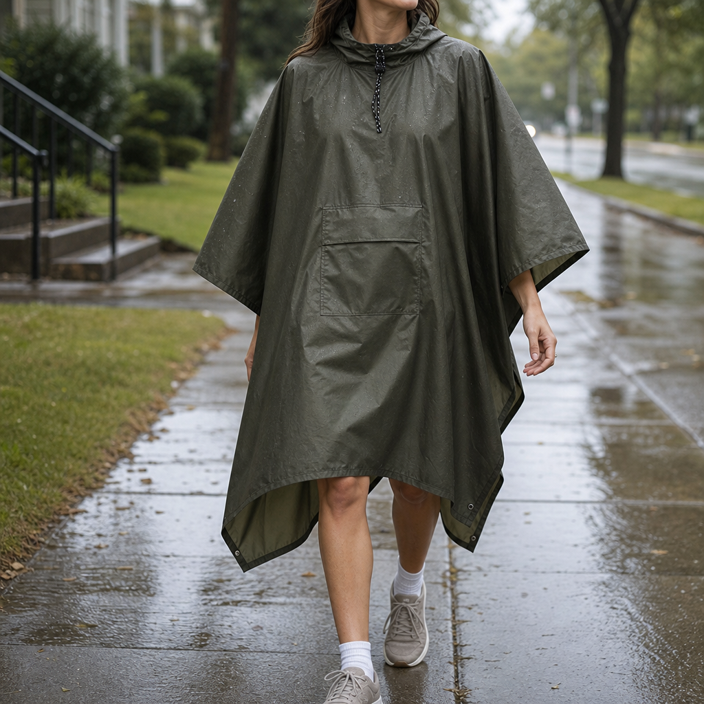 Zipdri Packable Rain Poncho - Women's Full-Zip Hooded