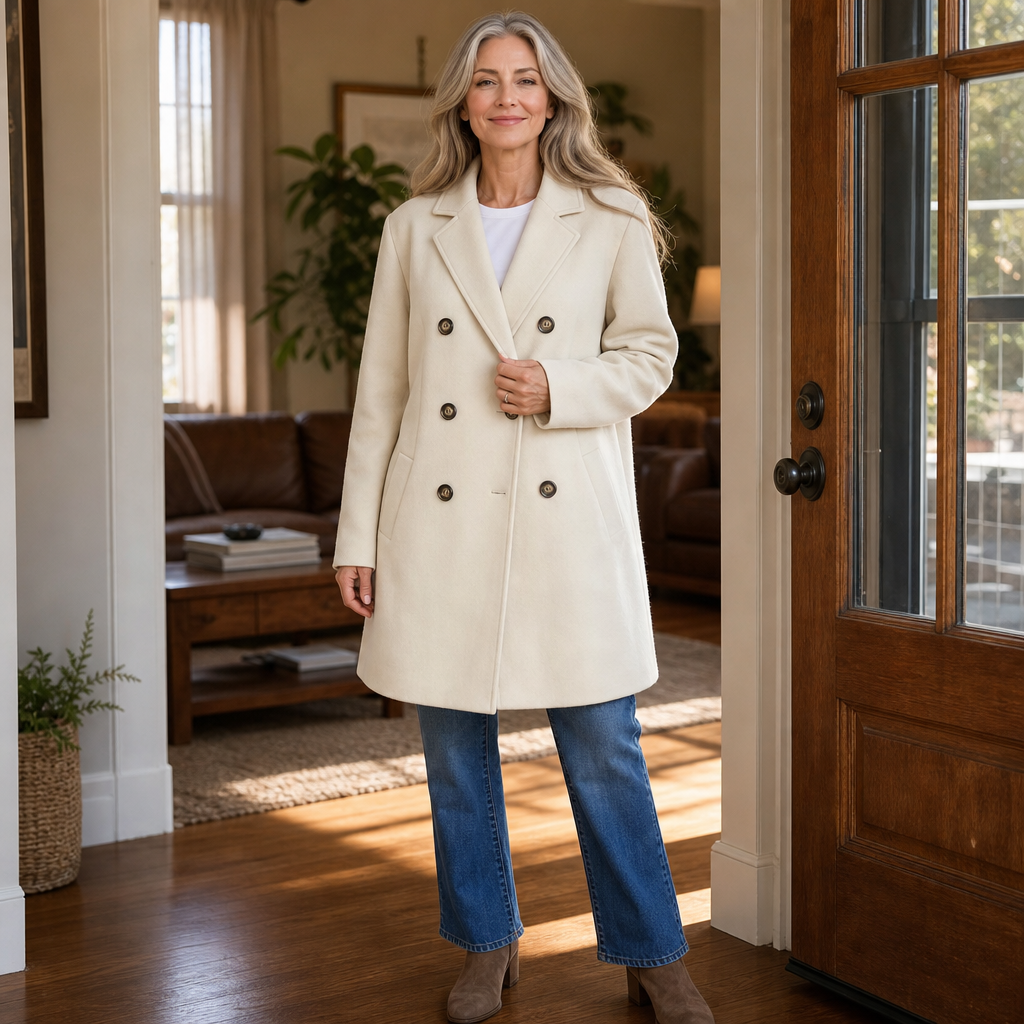 Wearbella Double-Breasted Coat - Women's Longline Work Coat