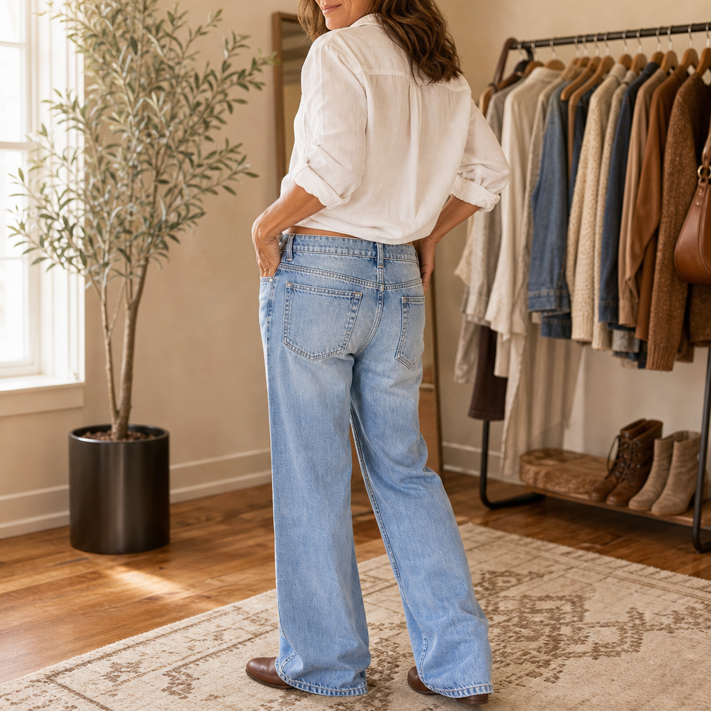 Vellarya Wide Leg Jeans - High Rise Women's Stretch Jeans