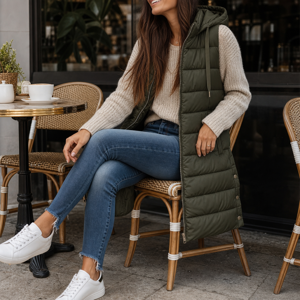 Wearbella Longline Puffer Vest - Women's Zip Up Gilet