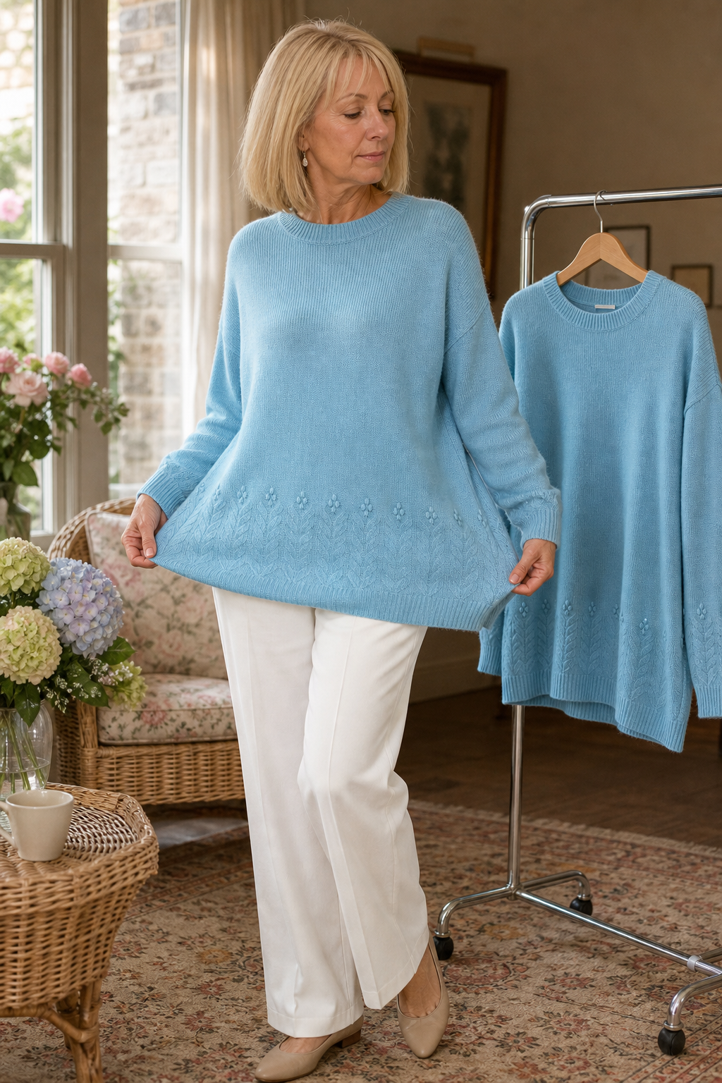 Cablesse Cable Knit Sweater - Women's Crew Neck Jumper