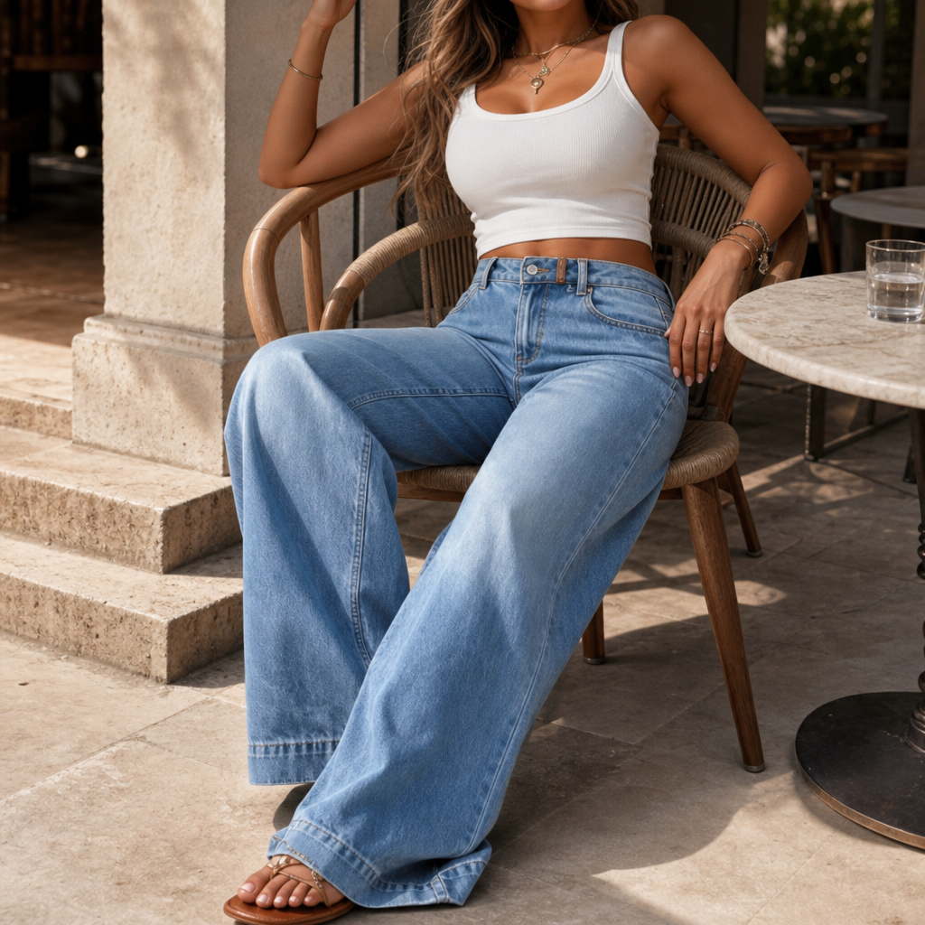 Elongue Wide Leg Jeans - High Rise Extra Wide Women's Jeans