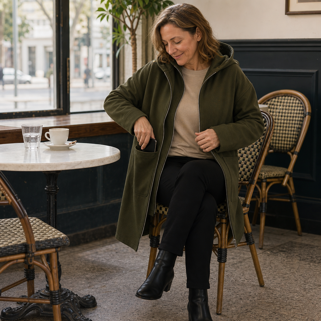 Midella Hooded Jacket - Mid-Length Women's Travel Coat