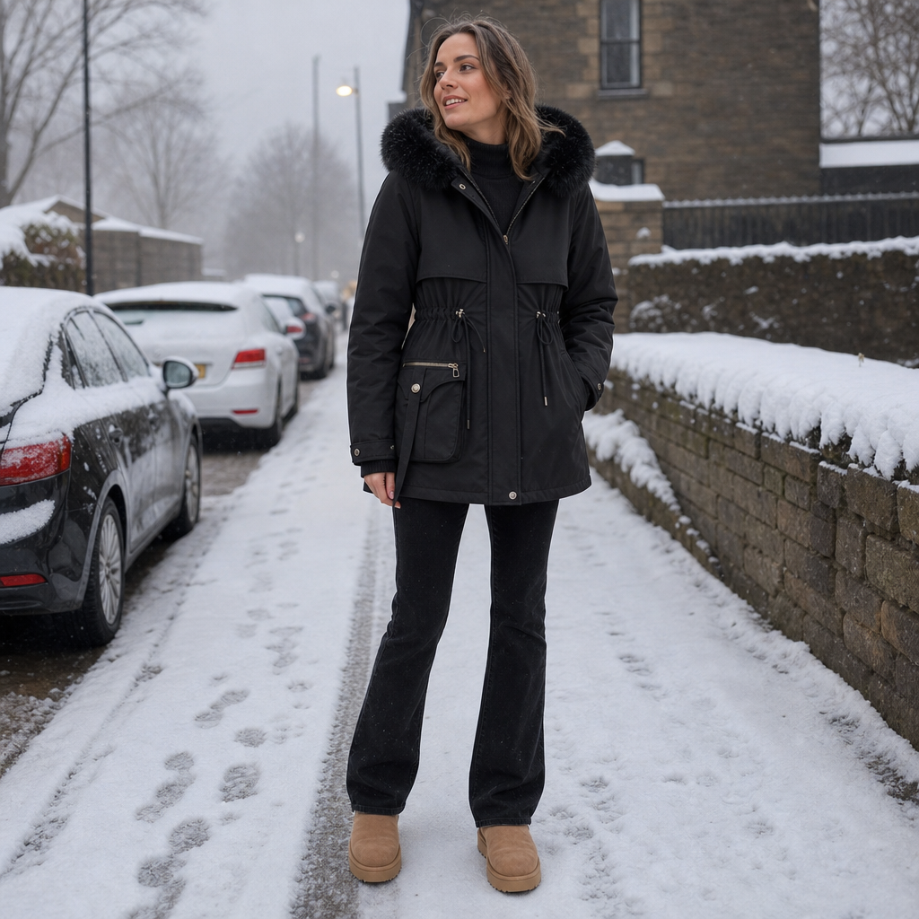 Duvella Faux Fur Hood Puffer Coat - Women's Winter Parka
