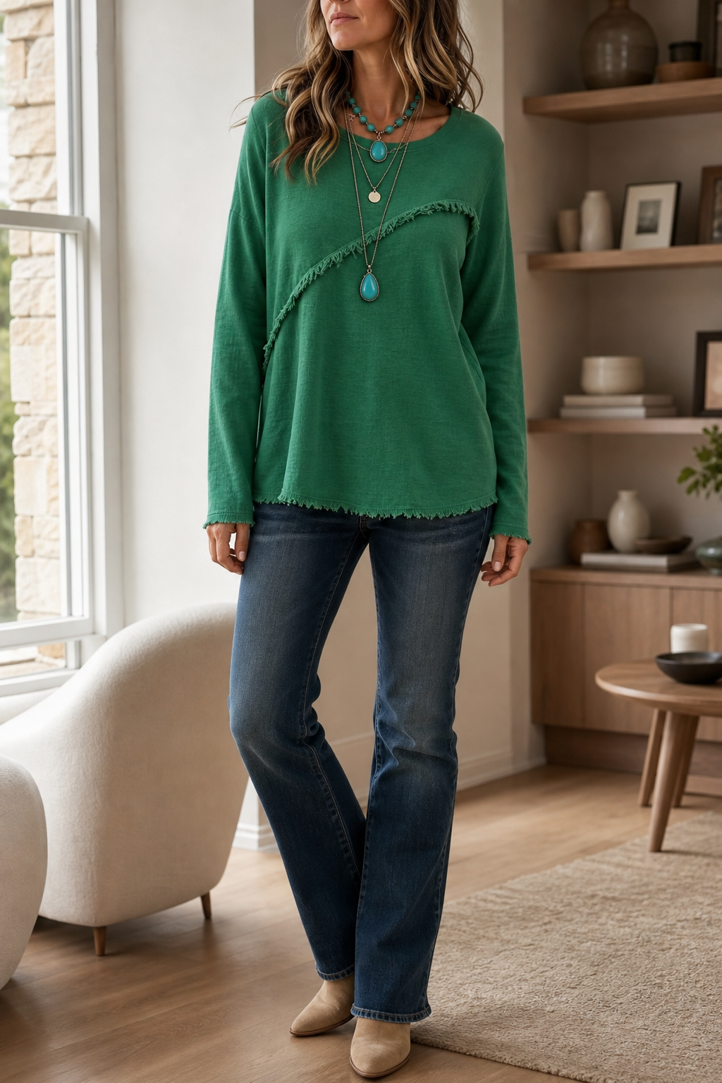Fringewalk Fringe Sweater - Women's Crew Neck Jumper