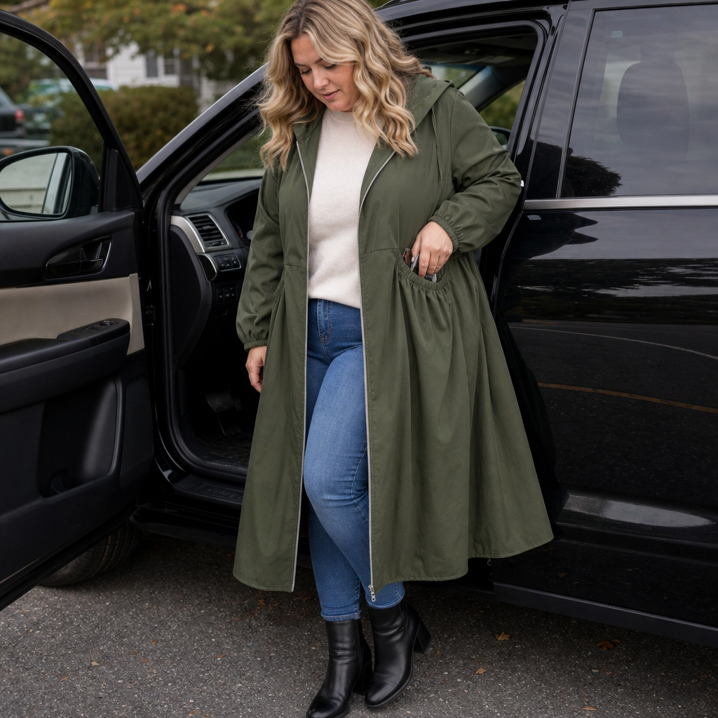 Rainbella Peplum Rain Jacket - Women's Flared Hem Raincoat
