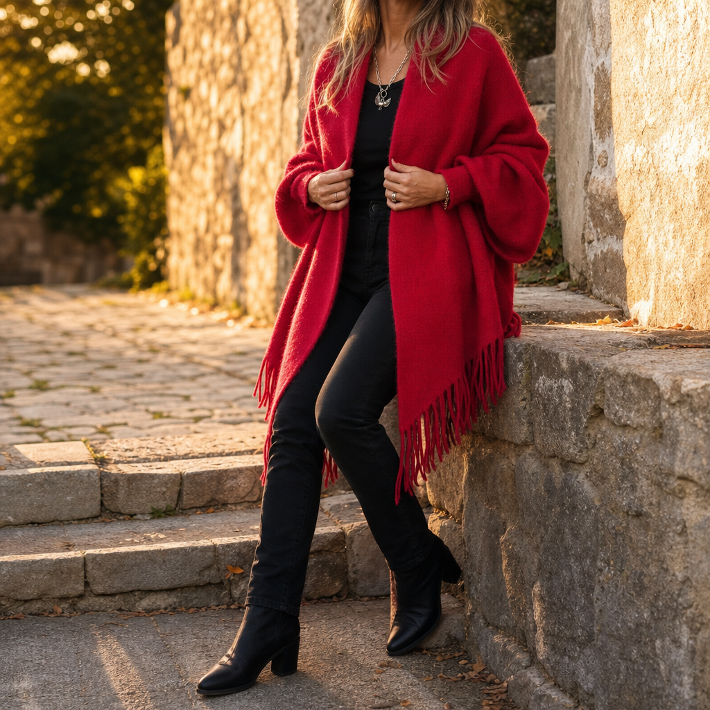 Mantelle Wool Coat - Women's Shawl Collar Open Front Coat