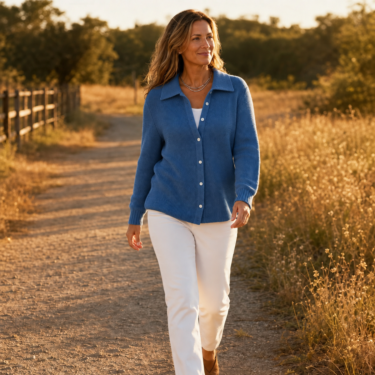 Lapelle Waffle Knit Cardigan - Women's Lapel Collar Knit