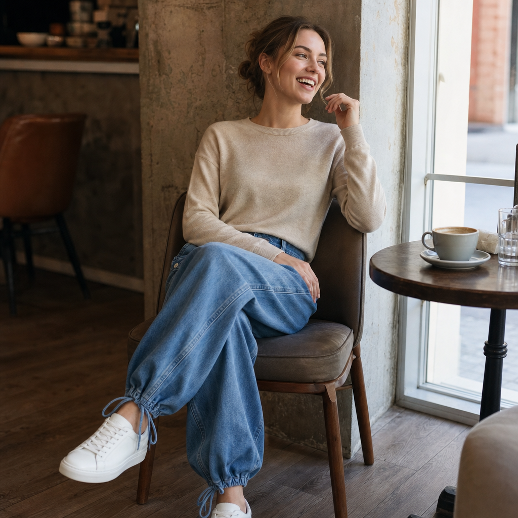 Barrelune Barrel Leg Jeans - Women's Tie Hem Jeans