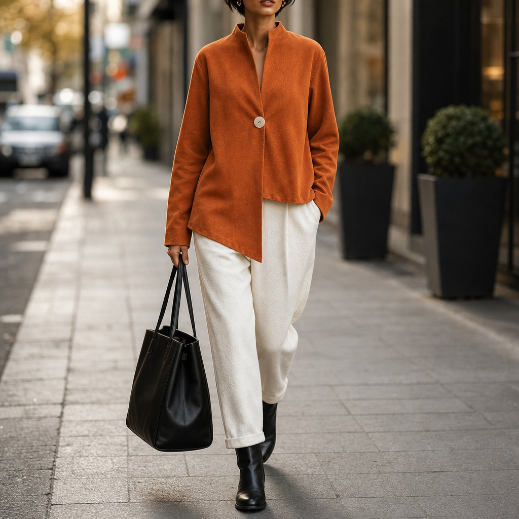 Overa Asymmetric Jacket - Women's Burnt Orange Jacket