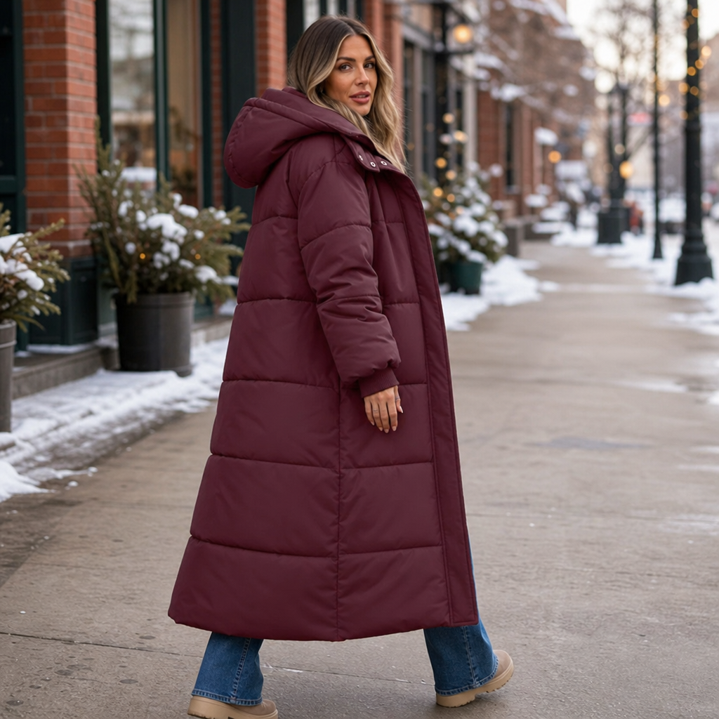 Wearbella Long Hooded Puffer Coat - Women's Winter Coat