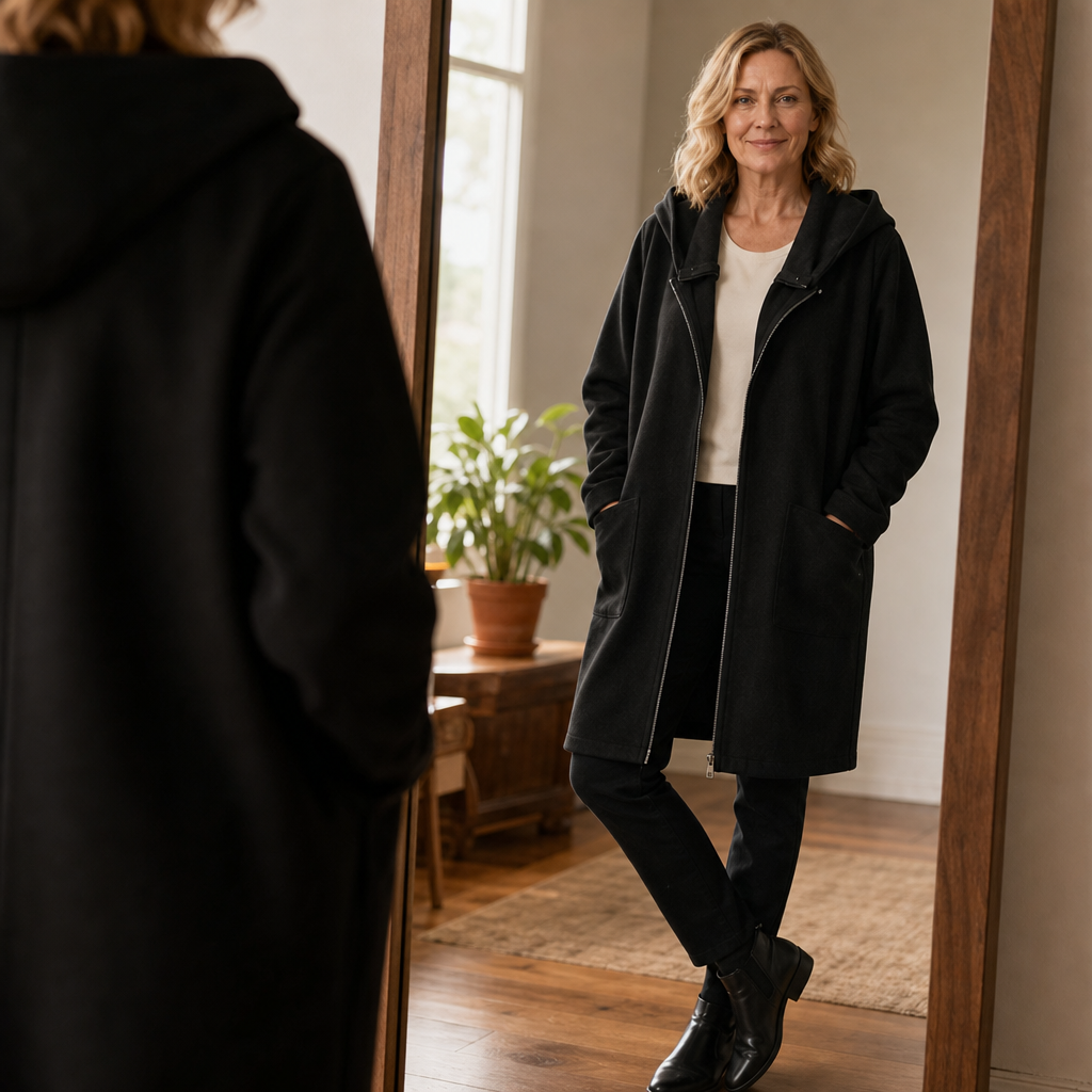 Wrenlora Hooded Mid-Length Coat - Women's Relaxed Coat