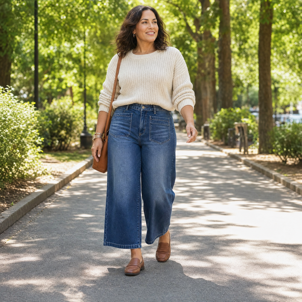 Vellora Patch Pocket Jeans - Women's Wide Leg Jeans