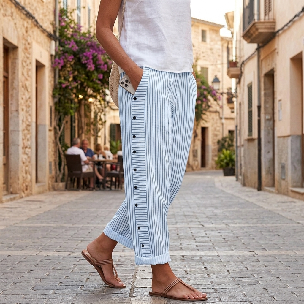 Coastlyn Striped Pants - Women's Wide Leg Trousers
