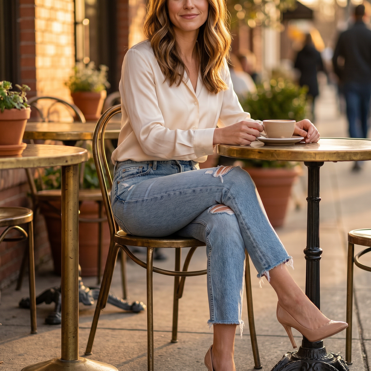 Wearbella Frayed Hem Jeans - 7/8 Women's Straight Jeans