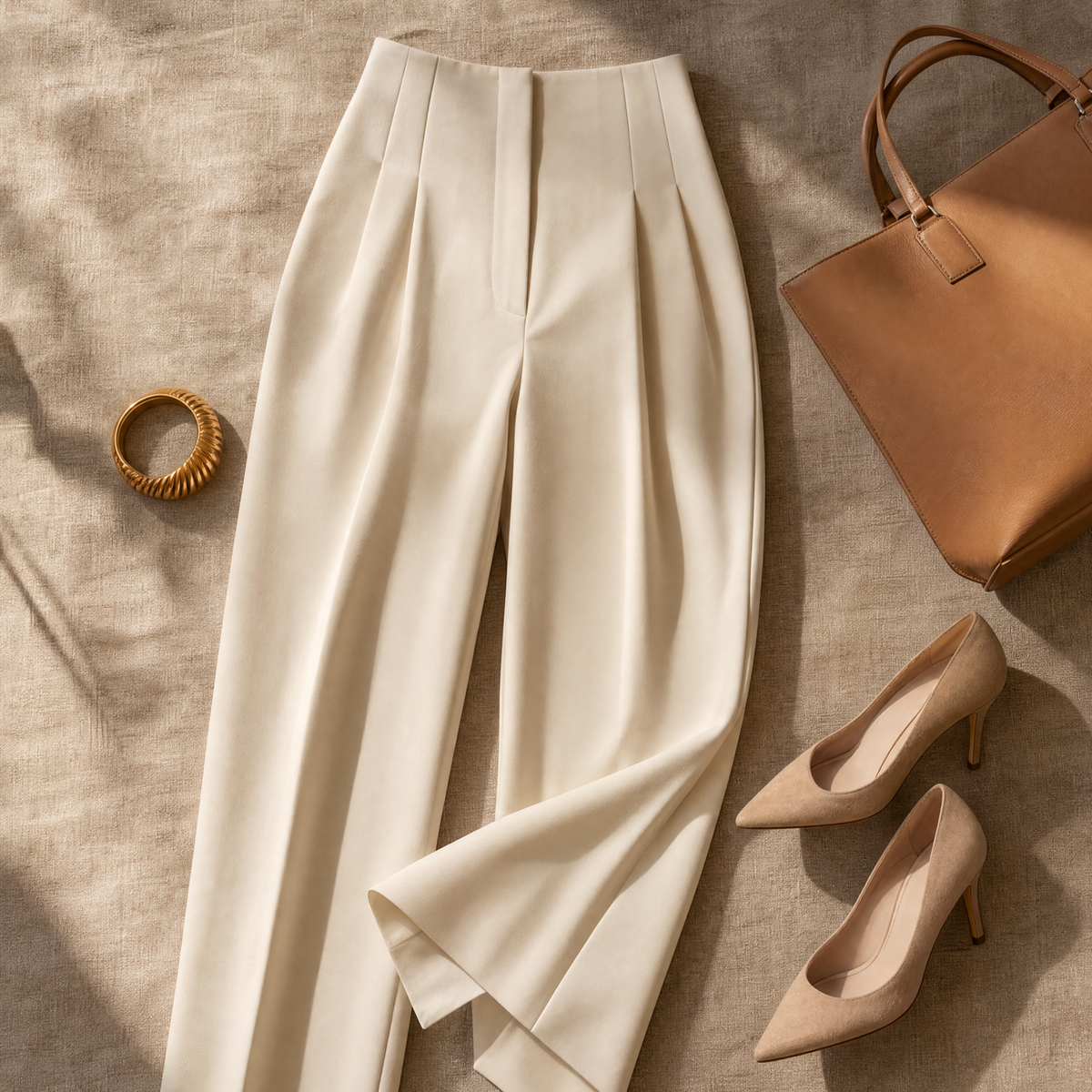 Velora Pleated Trousers - Women's Tailored Wide Leg