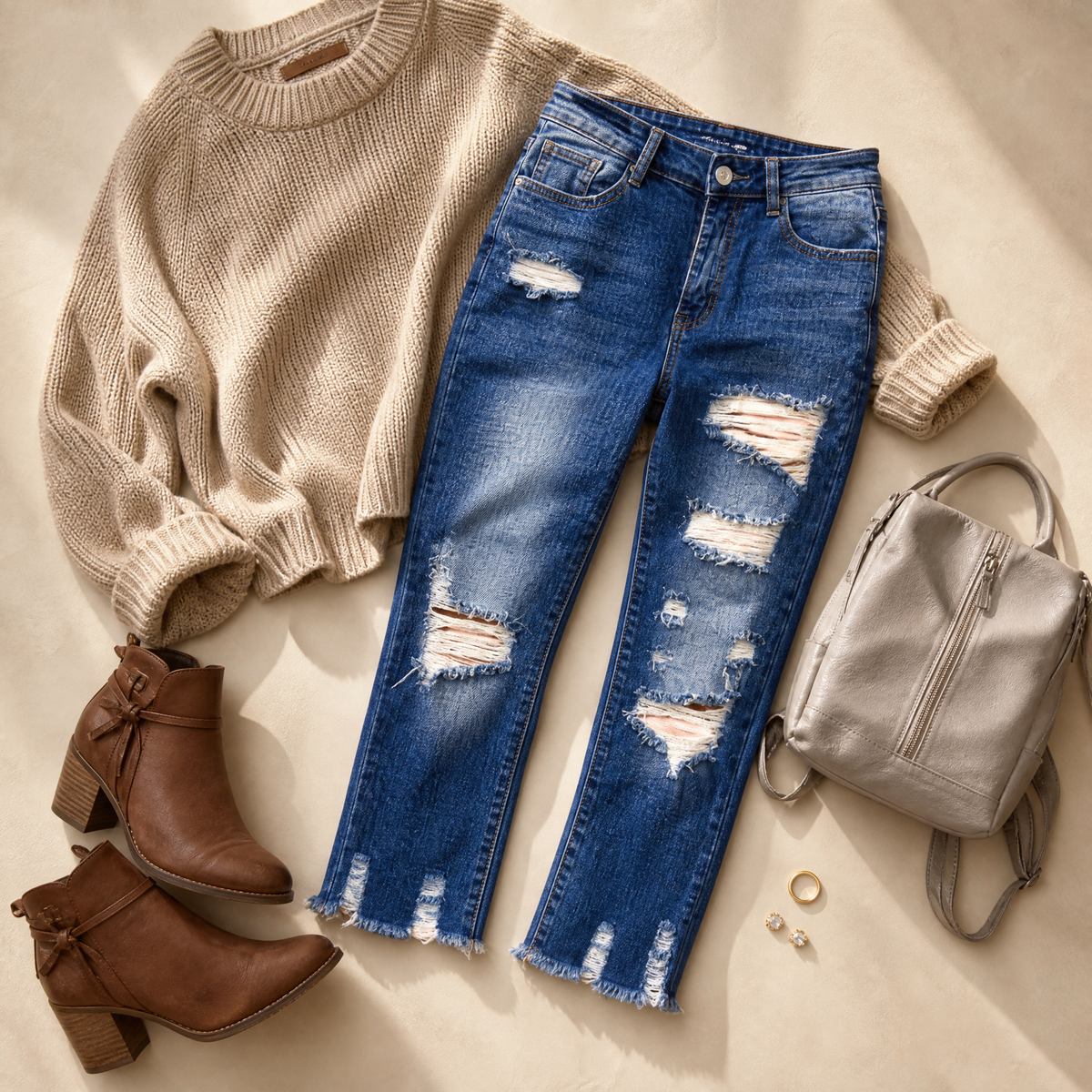 Delina Capri Jeans - Frayed Hem Women's Cotton Jeans