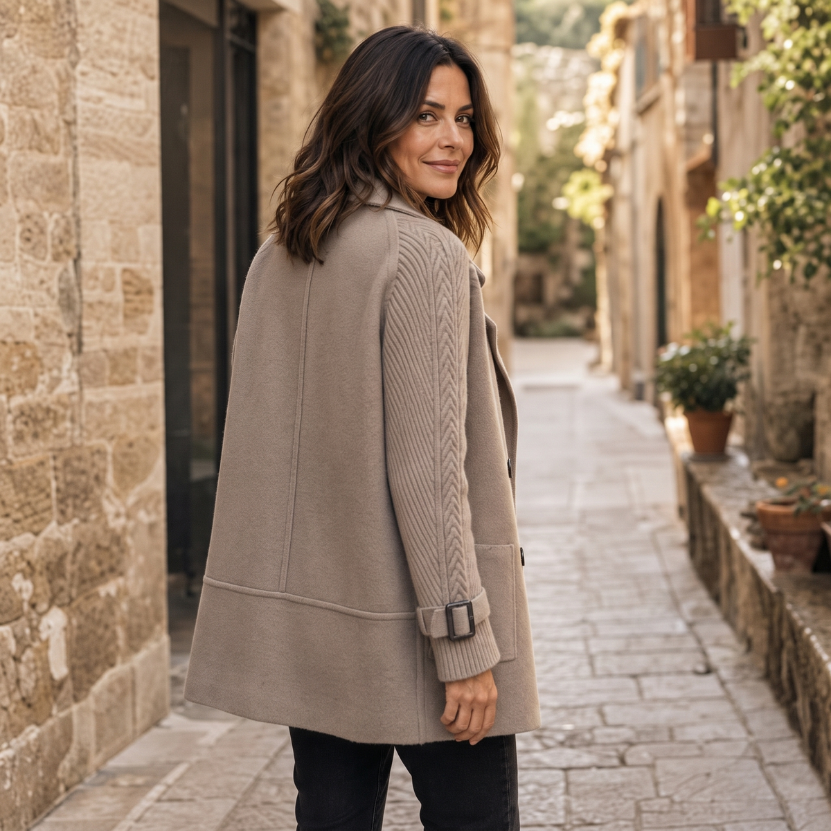 Doubletake Double-Breasted Coat - Lapel Women's Work Coat