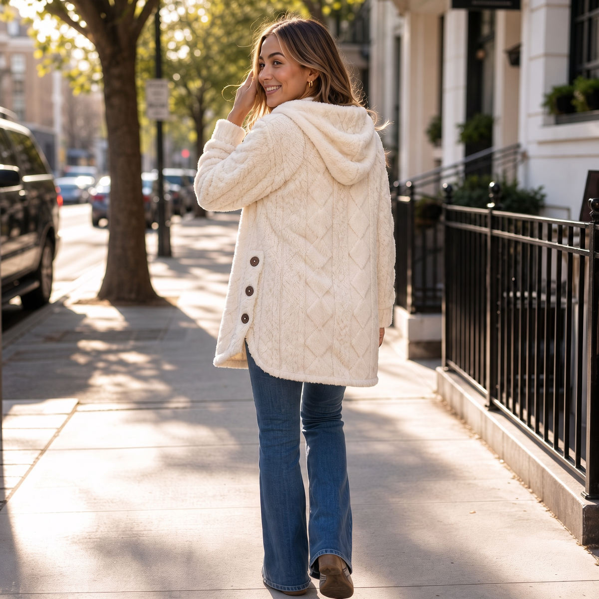 Hearth & Hood Cardigan - Hooded Button Front Women's Knit