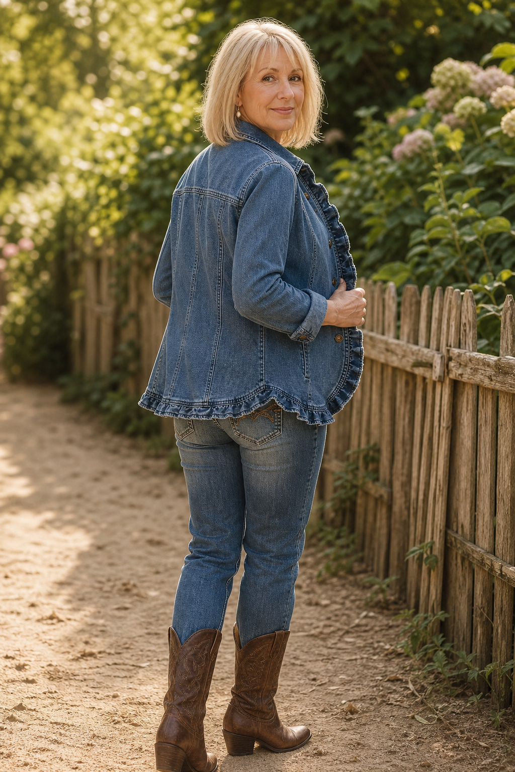 Wearbella Ruffle Denim Jacket - Double-Breasted Women's