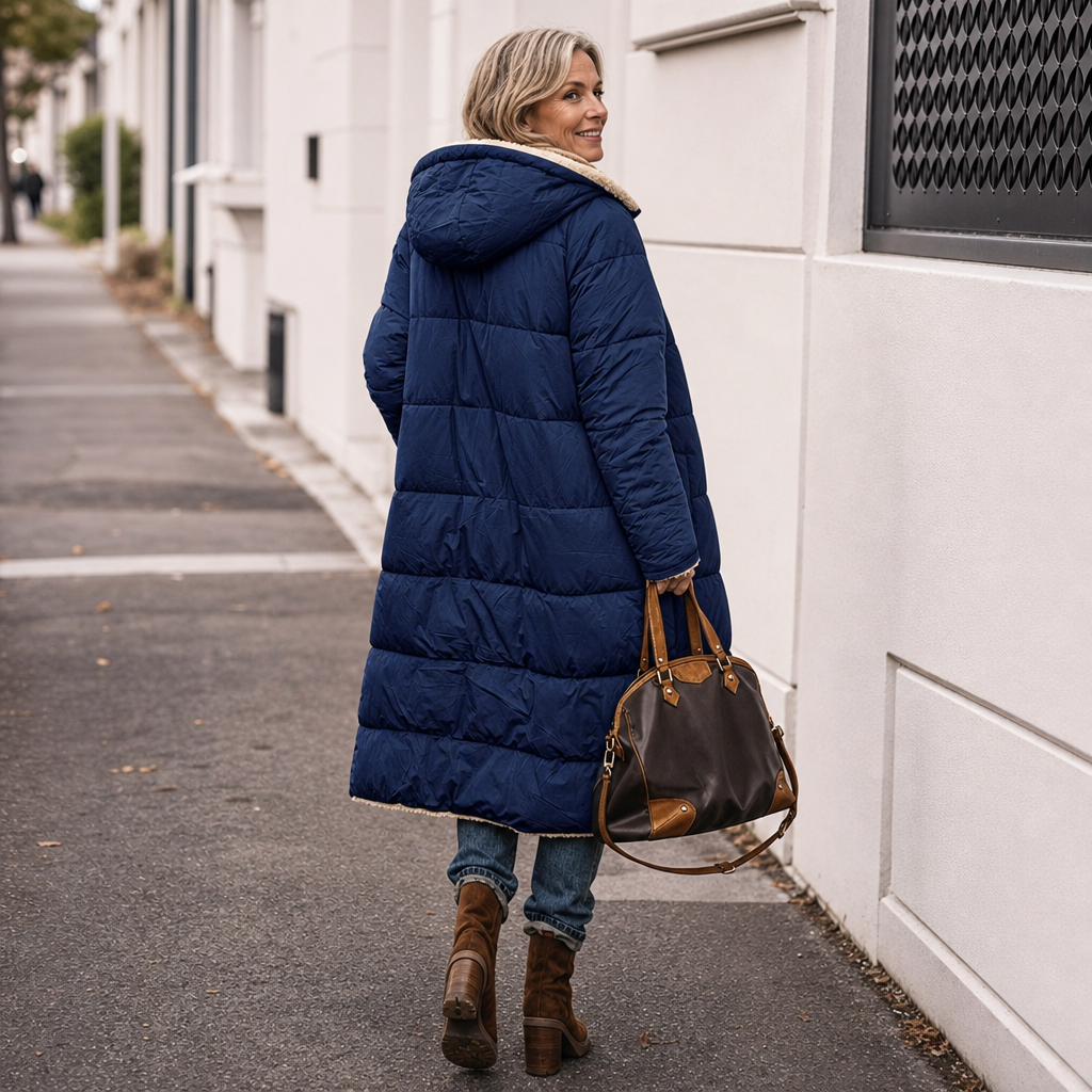 Veluna Reversible Quilted Coat - Sherpa-Look Women's Coat