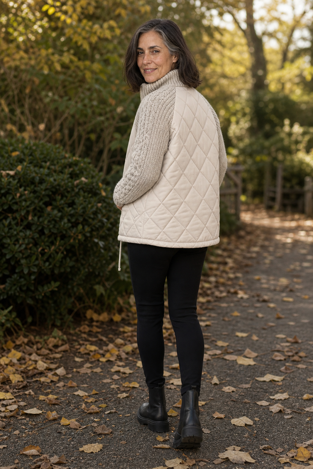 Knitpuff Knit Panel Puffer Jacket - Women's Quilted Jacket