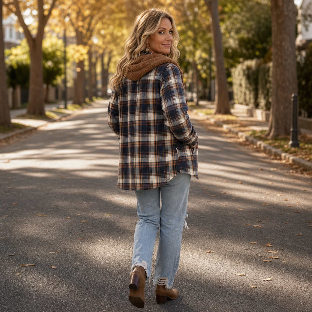 Huntlyn Sherpa-Lined Plaid Shacket - Women's Flannel Jacket