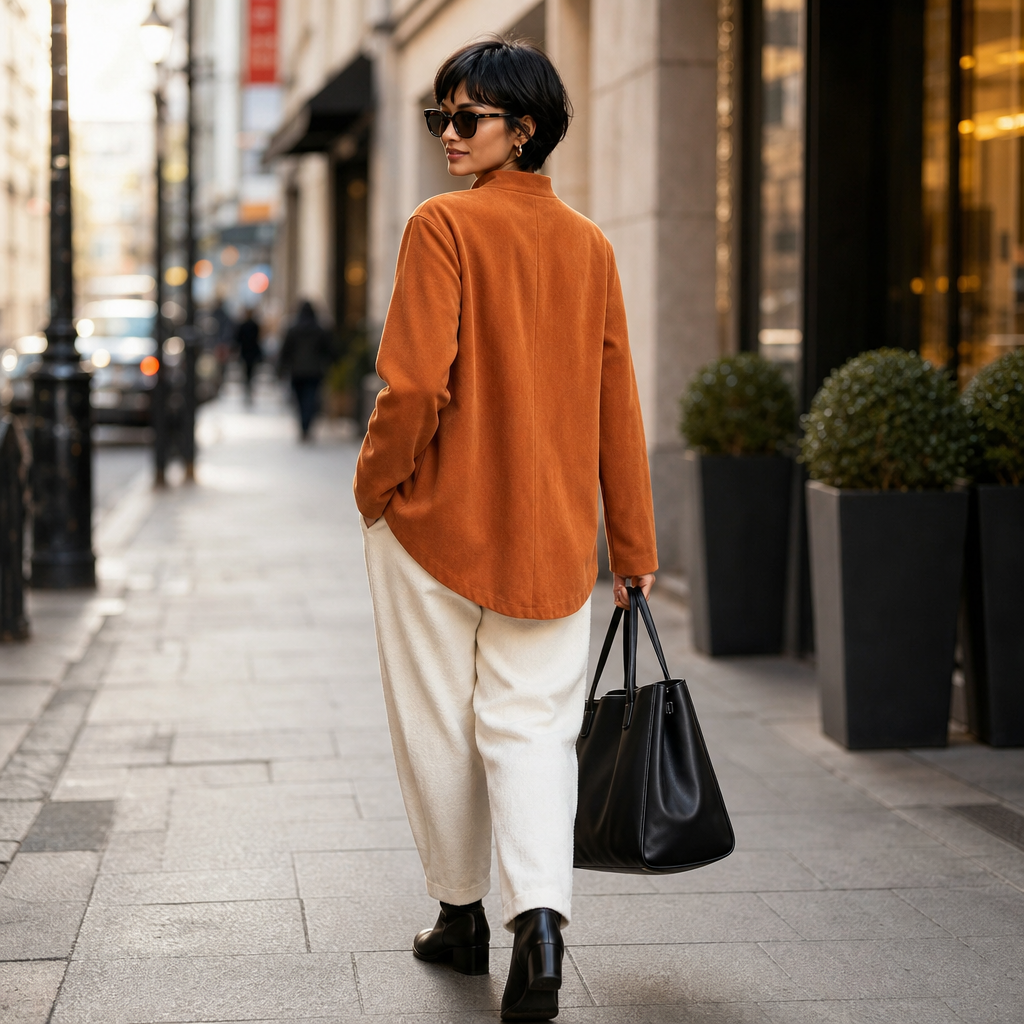Overa Asymmetric Jacket - Women's Burnt Orange Jacket
