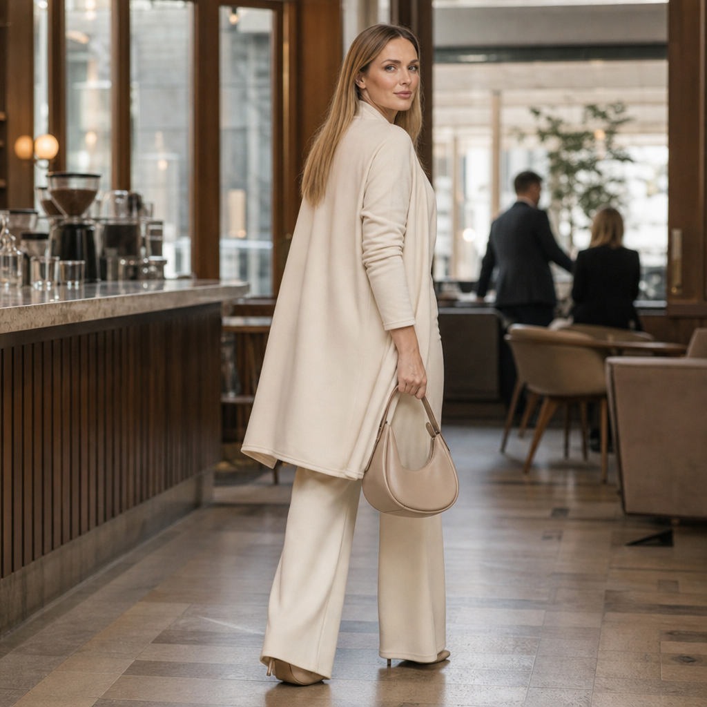 Veloura Cardigan and Trousers Set - Women's 3 Piece Outfit