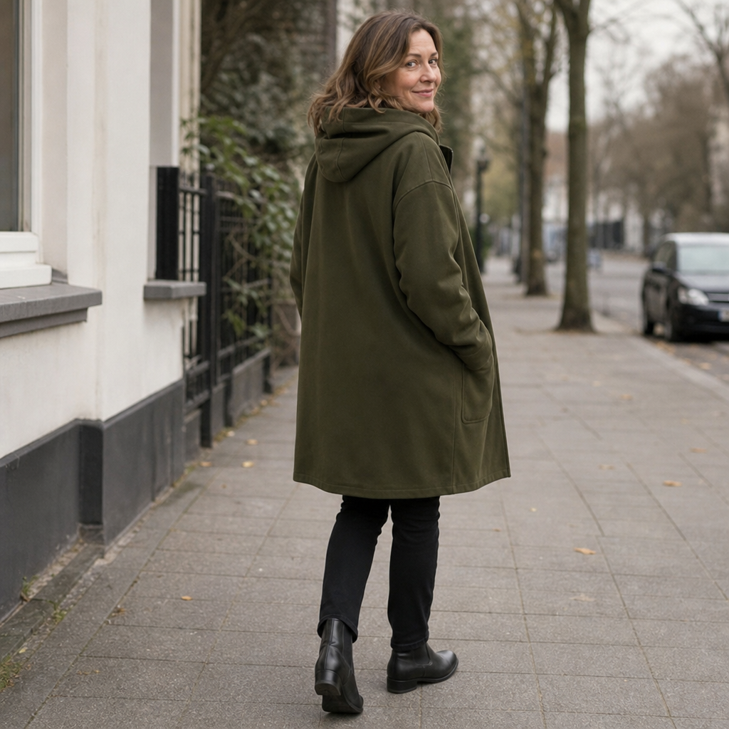 Midella Hooded Jacket - Mid-Length Women's Travel Coat