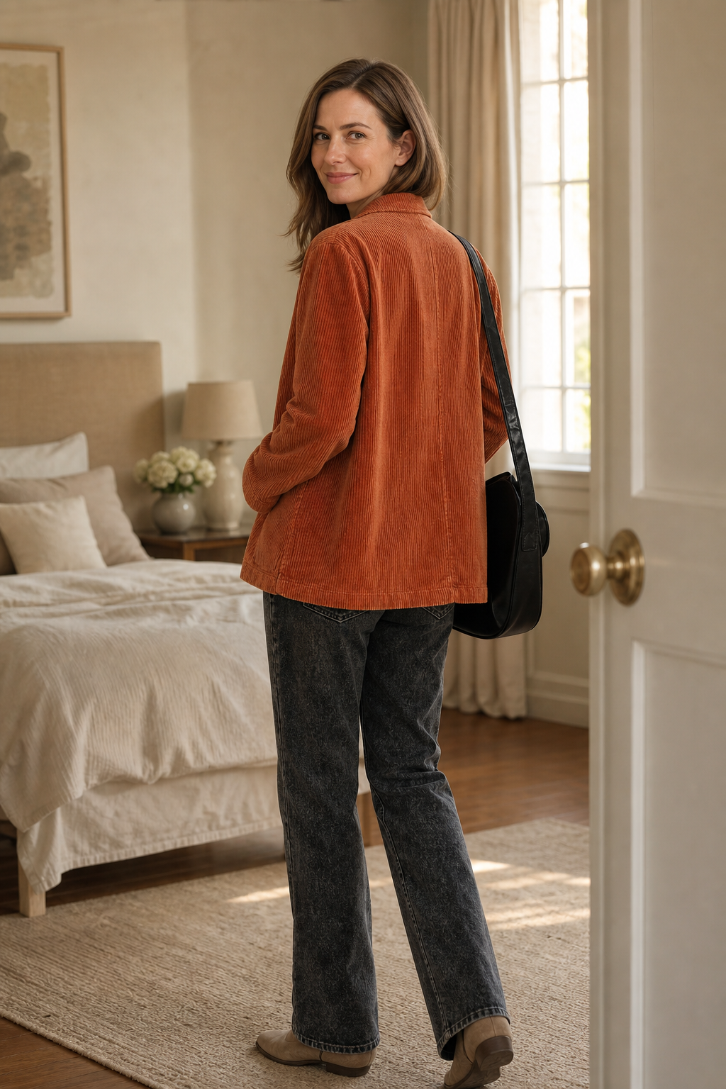 Wearbella Corduroy Look Jacket - Women's Relaxed Jacket