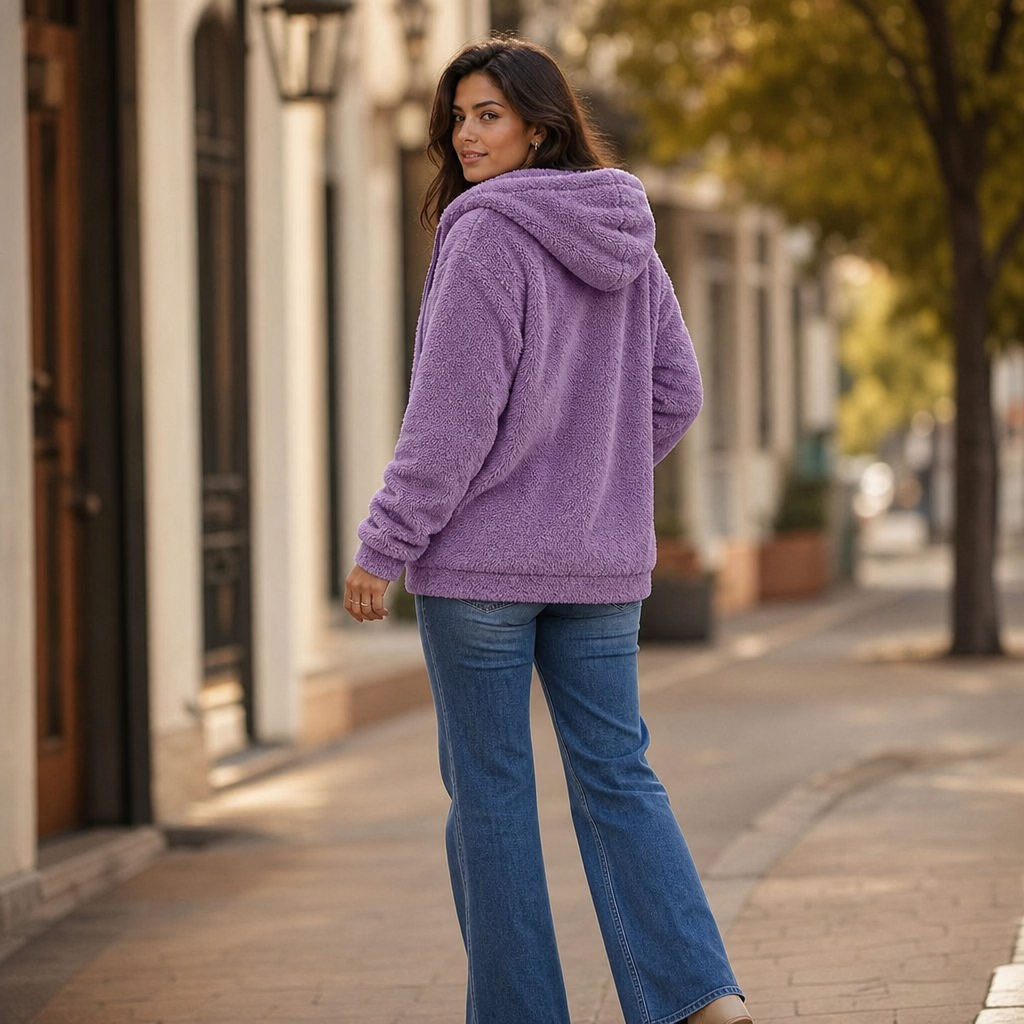 Cloudhug Hooded Plush Zip-Up Jacket - Women's Fleece Jacket