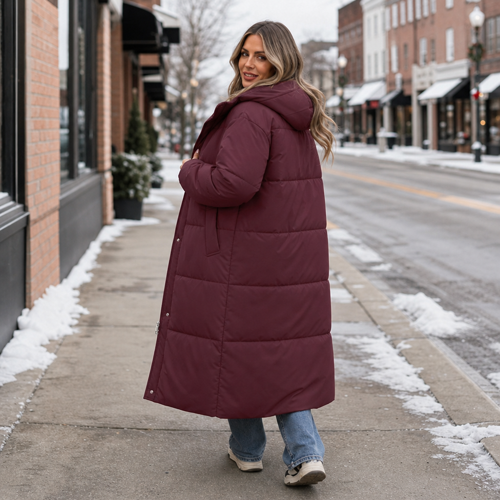 Wearbella Long Hooded Puffer Coat - Women's Winter Coat