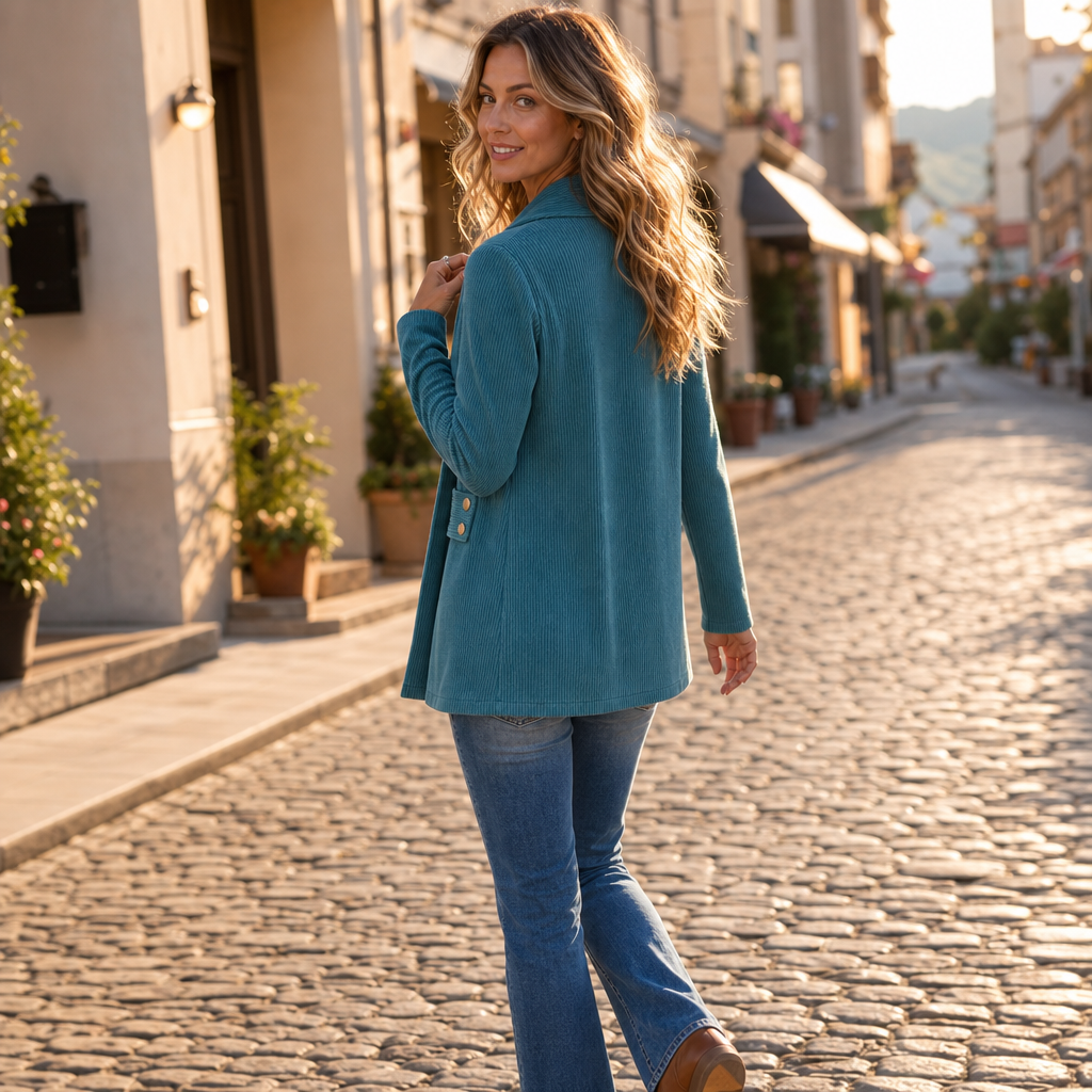 Ribvale Corduroy Jacket - Women's Open Front Long Jacket