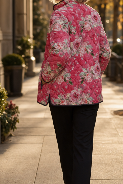 Wearbella Floral Puffer Jacket - Women's Quilted Jacket