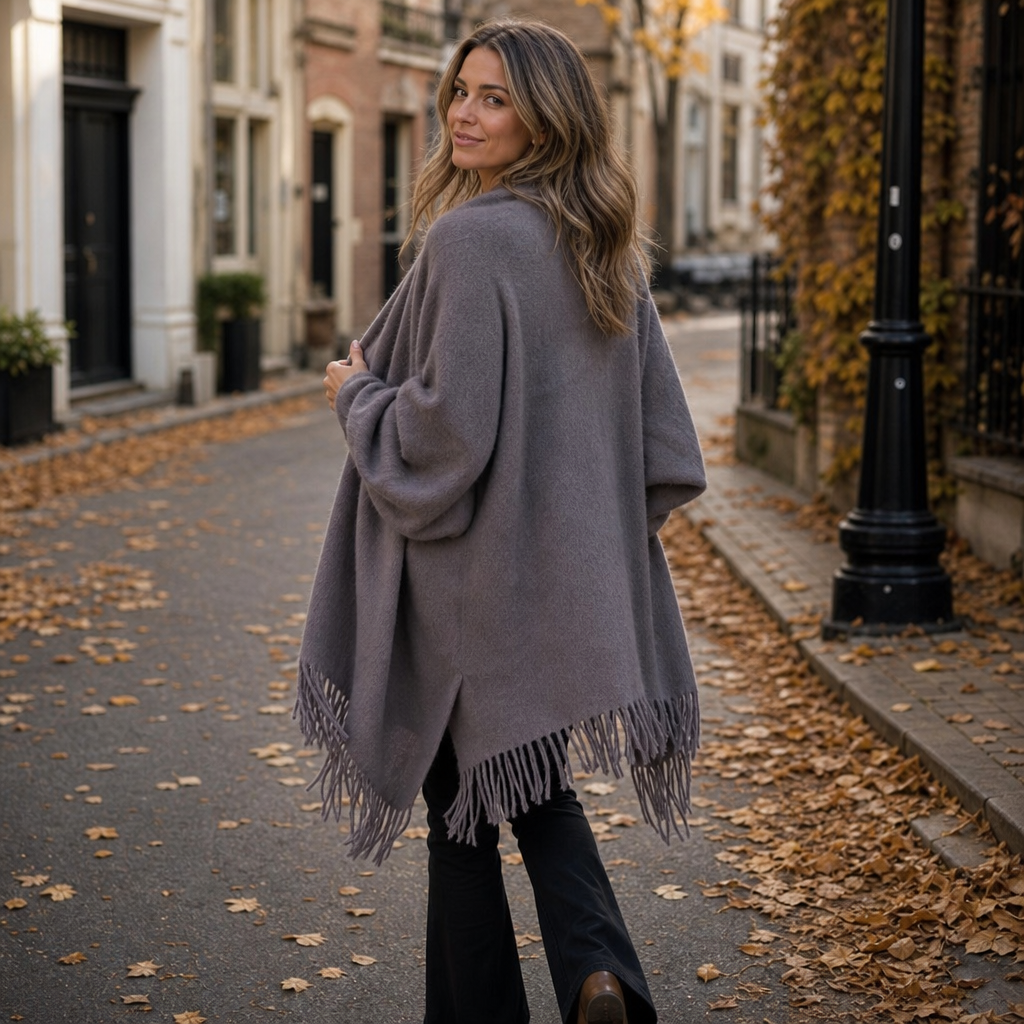 Mantelle Wool Coat - Women's Shawl Collar Open Front Coat
