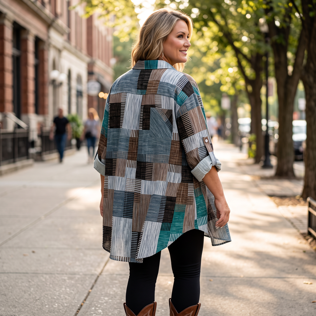 Plaidwell Patchwork Shirt - Plaid Women's Overshirt