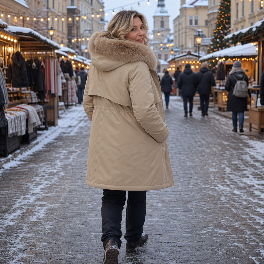 Velora Hooded Faux Fur Coat - Women's Mid-Length Coat